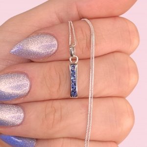 Cadena Veneziana Fina y Dije Medio Sinfin Safiro Plata 925